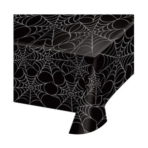 Halloween Spider Web Disposable Plastic Table Cover 54 X 108 inch - 1 Piece
