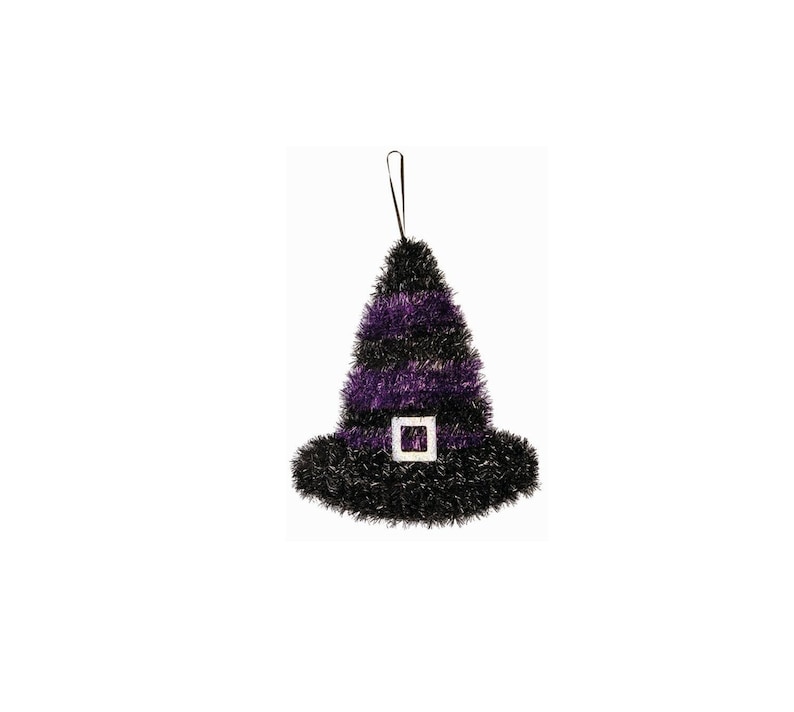 Halloween Tinsel Witch Hat Hanging Decoration 2 Pieces Etsy UK