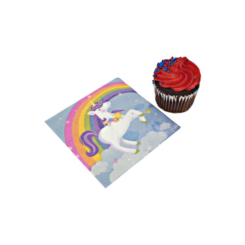 Unicorn Fairytale Paper Beverage Napkins 16 ct image 2