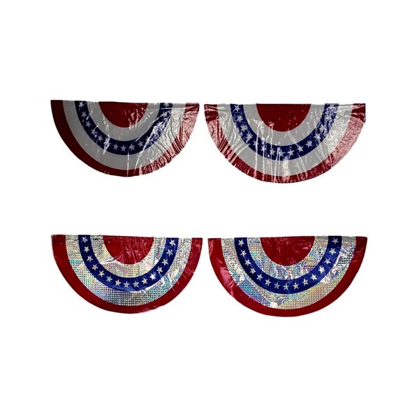 Beistle 59850 Striscione Patriottico Con Gagliardetti - 28 Cm X 3,7 M - Rosso, Bianco E Blu In Plastica Resistente