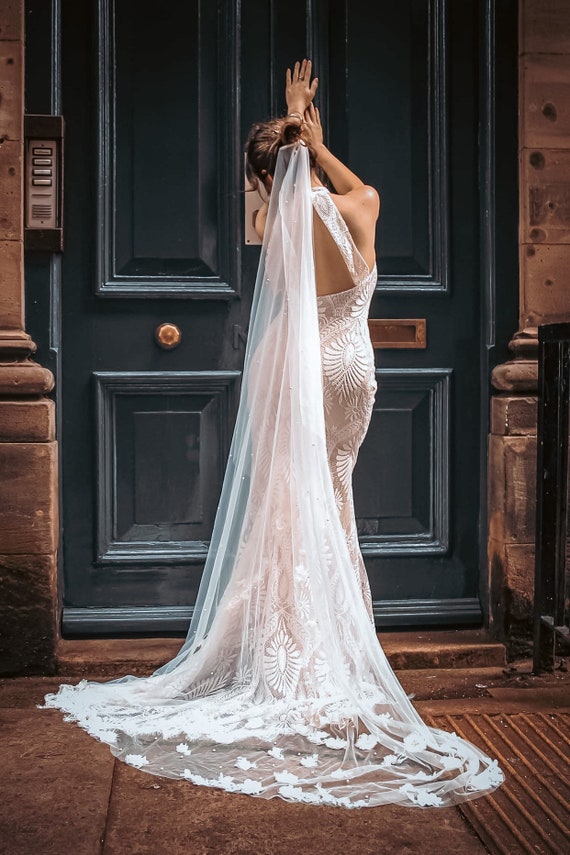 Tulle cathedral veil sale