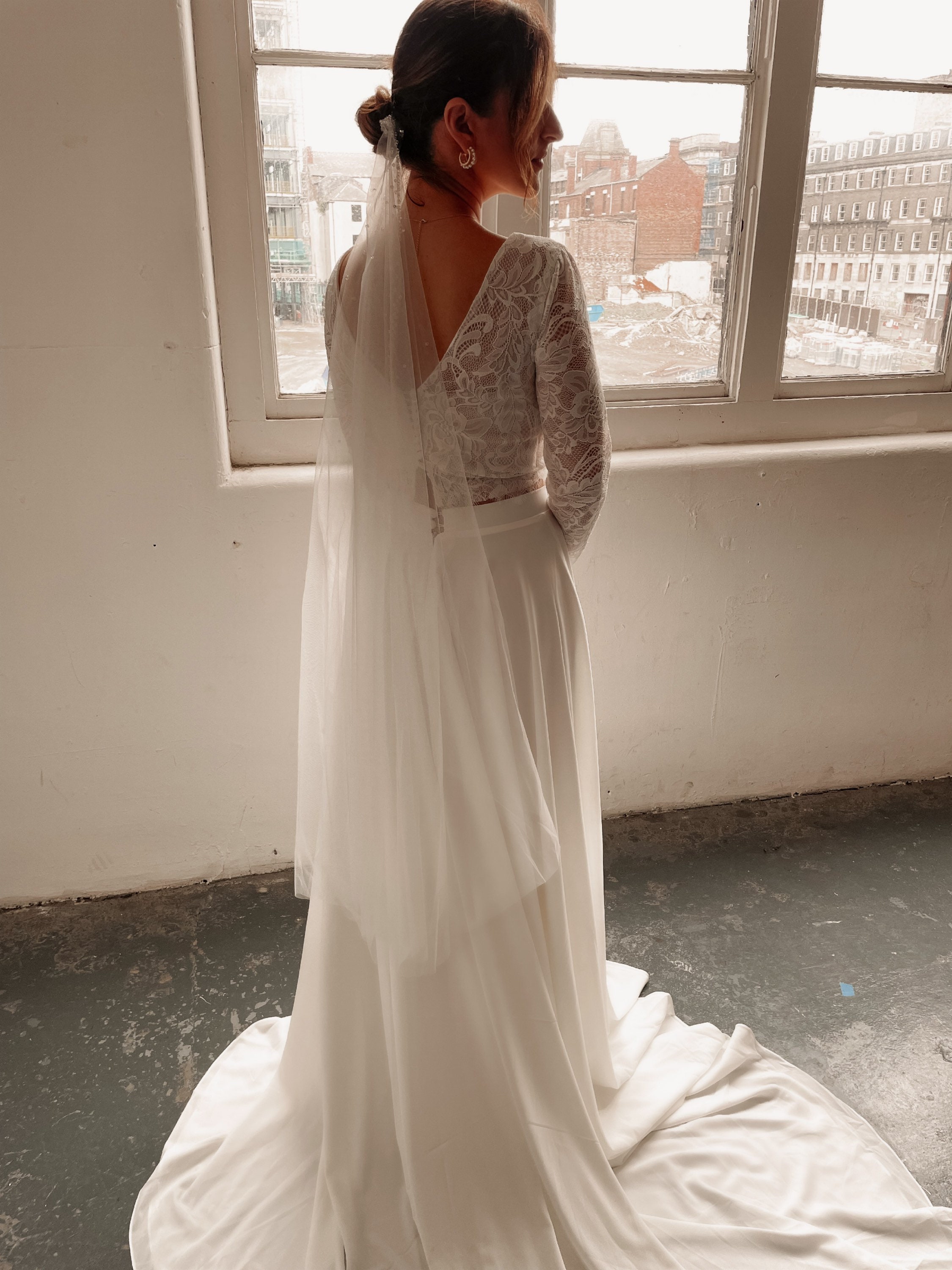 Bohemian Two Piece Lace Wedding Dress Long Sleeve Boho Wedding Gown Boho  Bridal Gown Boho Wedding Boho Bride Bohemian Bridal Set -  Canada