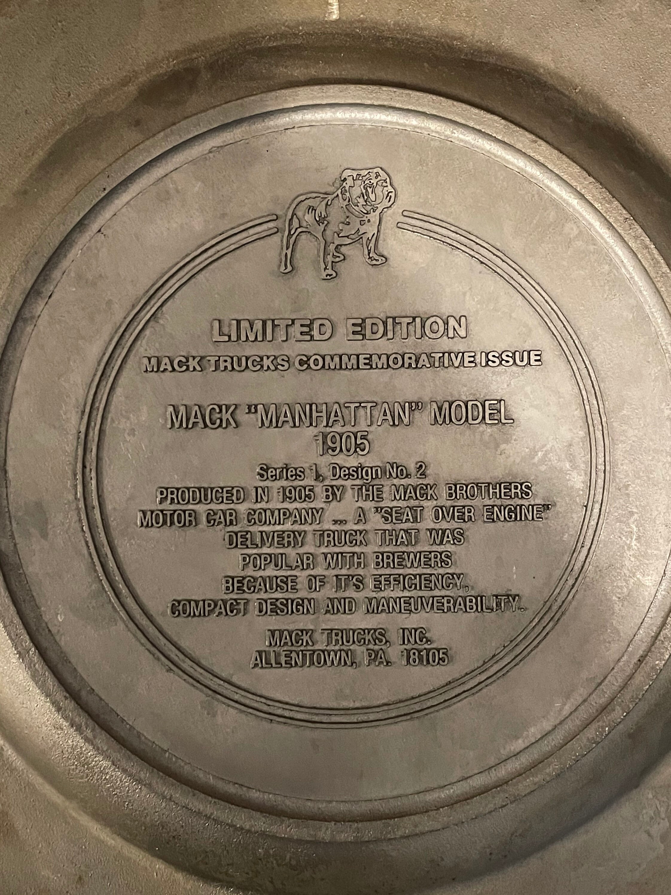 Mack Trucks Pewter Plate Manhattan 1905 Series 1 Plate 2 Etsy