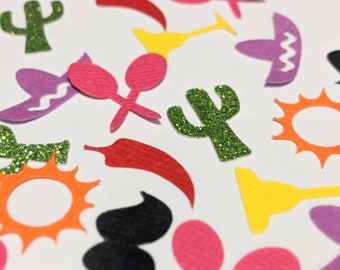 Fiesta Confetti | Cactus Sombrero Maracas Chilli & Glitter | Mexican Party Cinco de Mayo Table Scatter