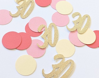 CHOOSE YOUR NUMBER Birthday Decorations / Rose Gold, Silver, Gold / Party Decorations / Birthday Confetti / Table Decorations / 30, 40, 50