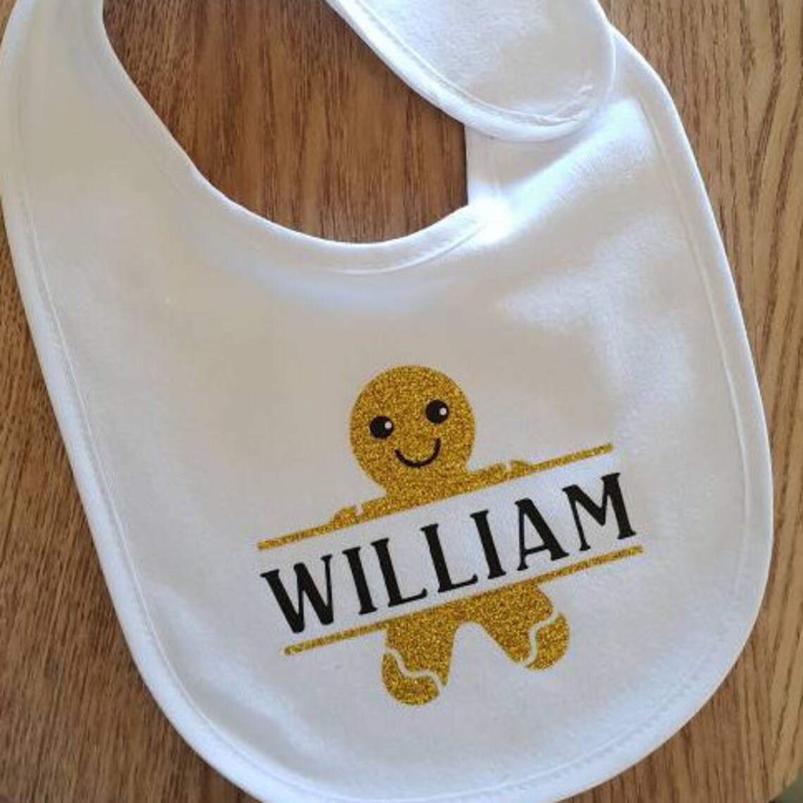 Personalised bib with baby name / Christmas Bib / White Baby Etsy