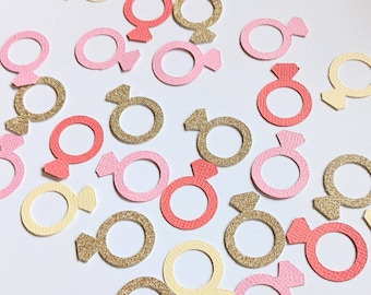 Engagement Ring Confetti Rose Gold, Pink and Vanilla / Gold Engagement Party Decorations / Engagement Ring Decorations / Engagement Decor