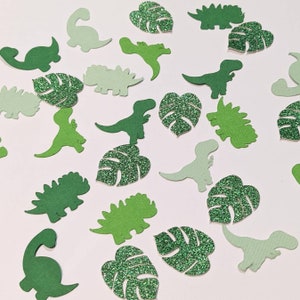 Decorazioni per feste di dinosauri/Coriandoli di dinosauri/Coriandoli di foglie/Decorazioni di dinosauri/Decorazioni da tavolo/Decorazioni per feste/Festa verde
