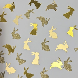 Confete de coelho/decorações de coelho/ouro, ouro rosa prateado/cesta de páscoa/decorações de coelhinho da páscoa/decorações de coelho/chá de bebê
