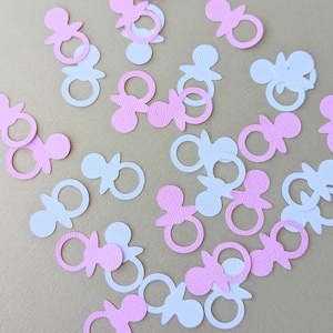 Coriandoli ciuccio rosa e bianco / Coriandoli ciuccio / Decorazioni per baby shower / Baby shower rosa / Rivelazione di genere / Bambina