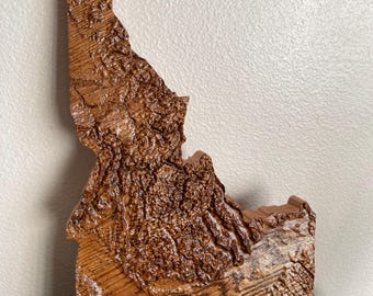 Mapa en relieve 3D de 15 en Idaho