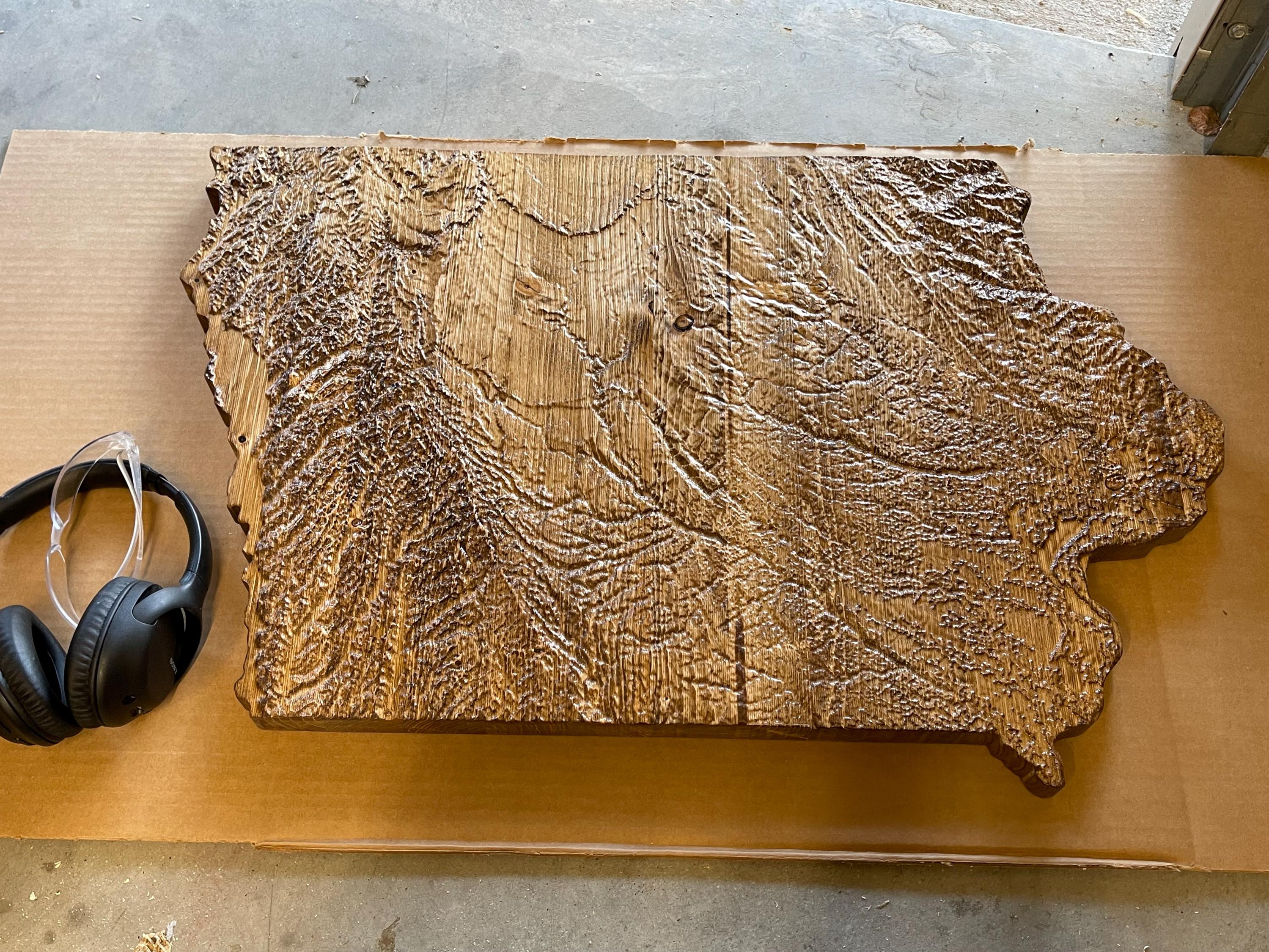 29in Iowa 3D Relief Map - Etsy