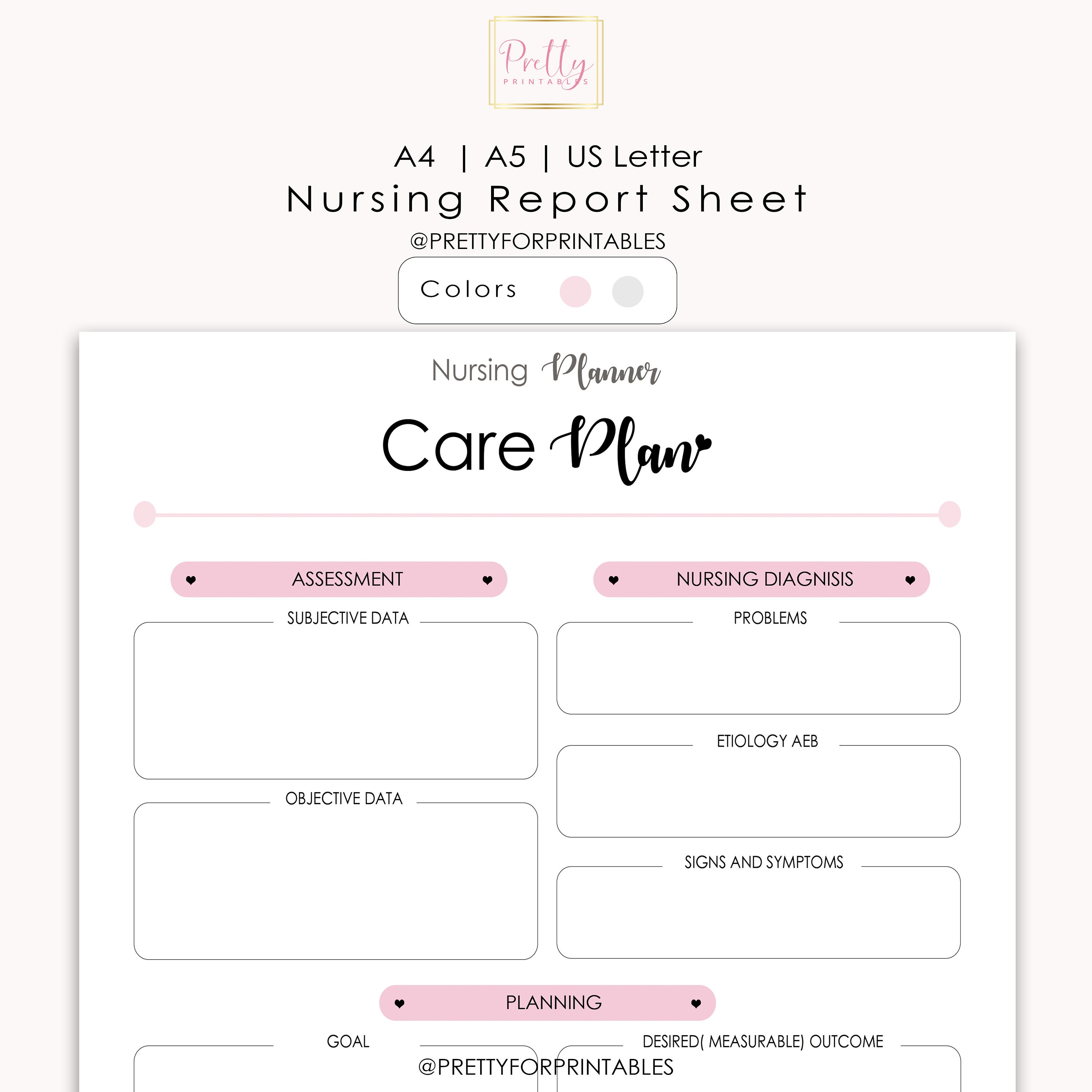 Nursing Care Plan Printable Adpie Student Nurse Sheets Etsy New Zealand