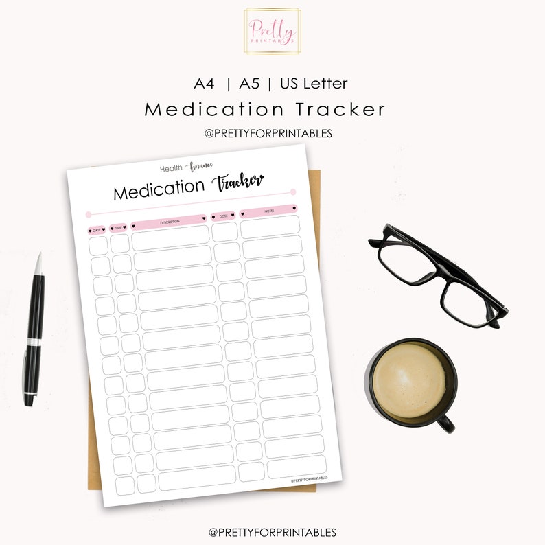 Medication Tracker Printable Med Tracker Medicine and - Etsy