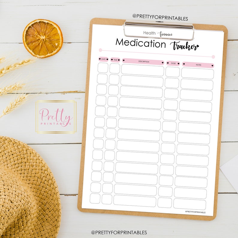 Medication Tracker Printable Med Tracker Medicine and - Etsy