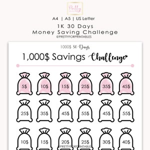 Save Dollars In One Year Money Saving Challenge 10k Etsy