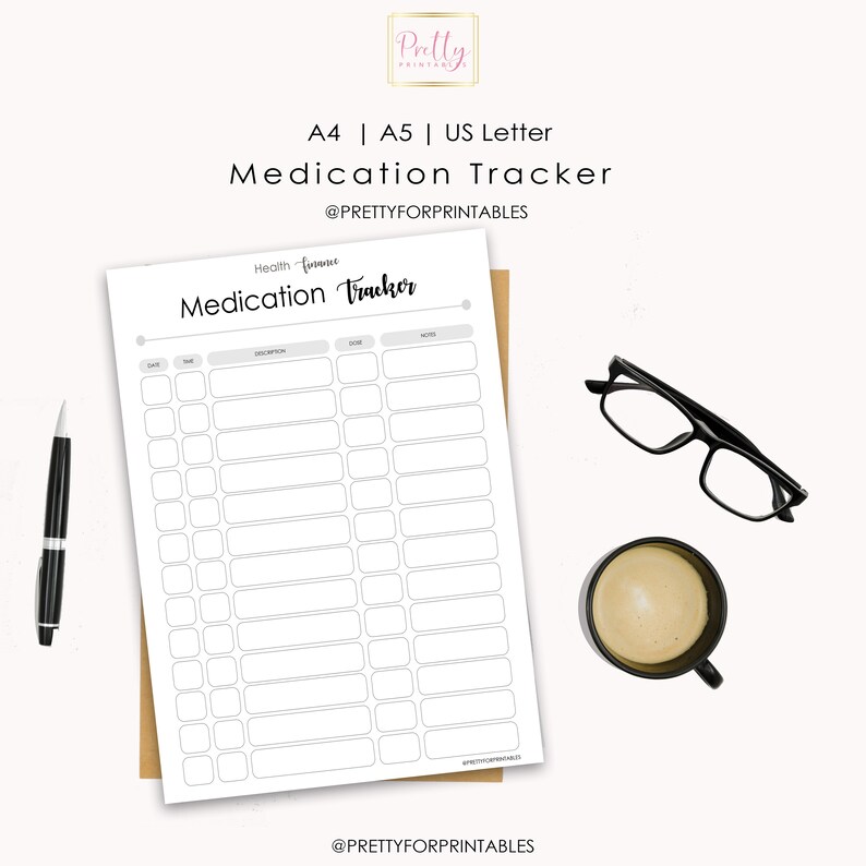 Medication Tracker Printable Med Tracker Medicine and - Etsy
