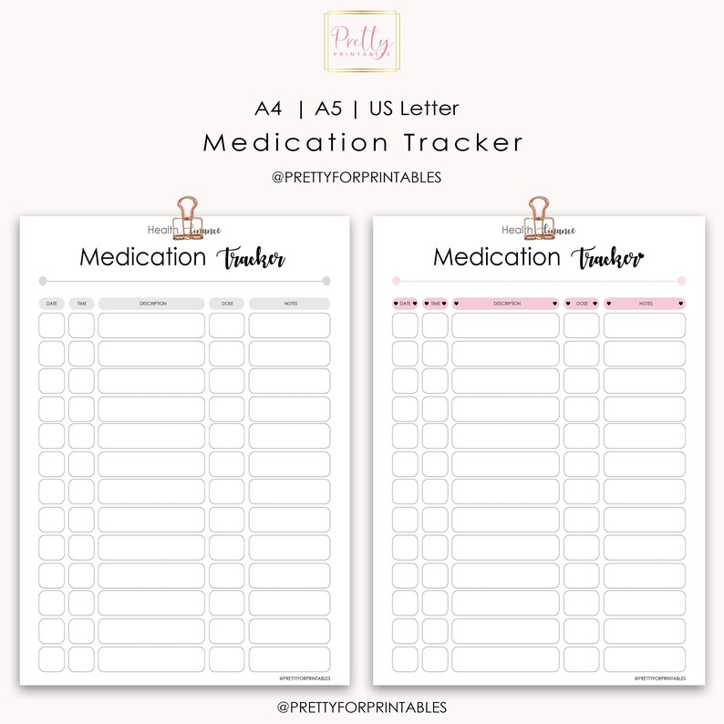 Medication Tracker Printable Med Tracker Medicine and - Etsy