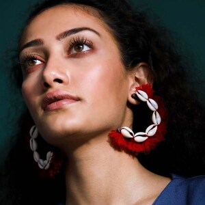 Woolen earrings online hot sale