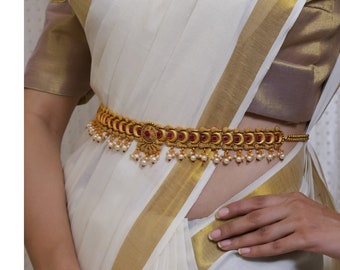 Saree Belt, Kamarband, Belly-chain, Waist Belt for Saree, Gold Belt, Tagdi  for Women, Karthan, Custom Handmade in USA, FAST SHIPPING 