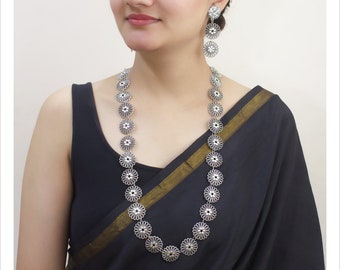High Quality Oxidized German Silver Bail Motifs Black Glass Beads Tribal Choker Necklace Indian Jewelry Boho Gypsy Jewelry Beaded Jewelry
