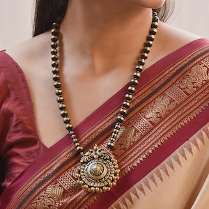 Handmade Terracotta Peacock Necklace & Jhumka Earrings: Antique Gold Indian Jewelry