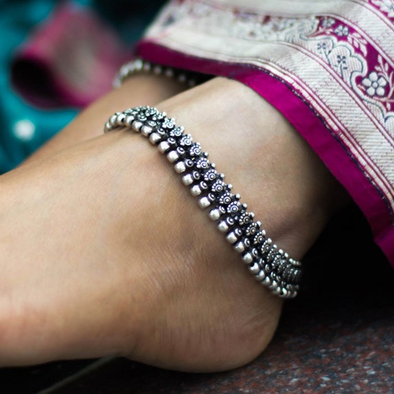 silver anklets for ladies