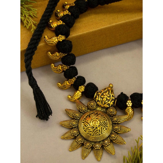 oxidized gold necklace