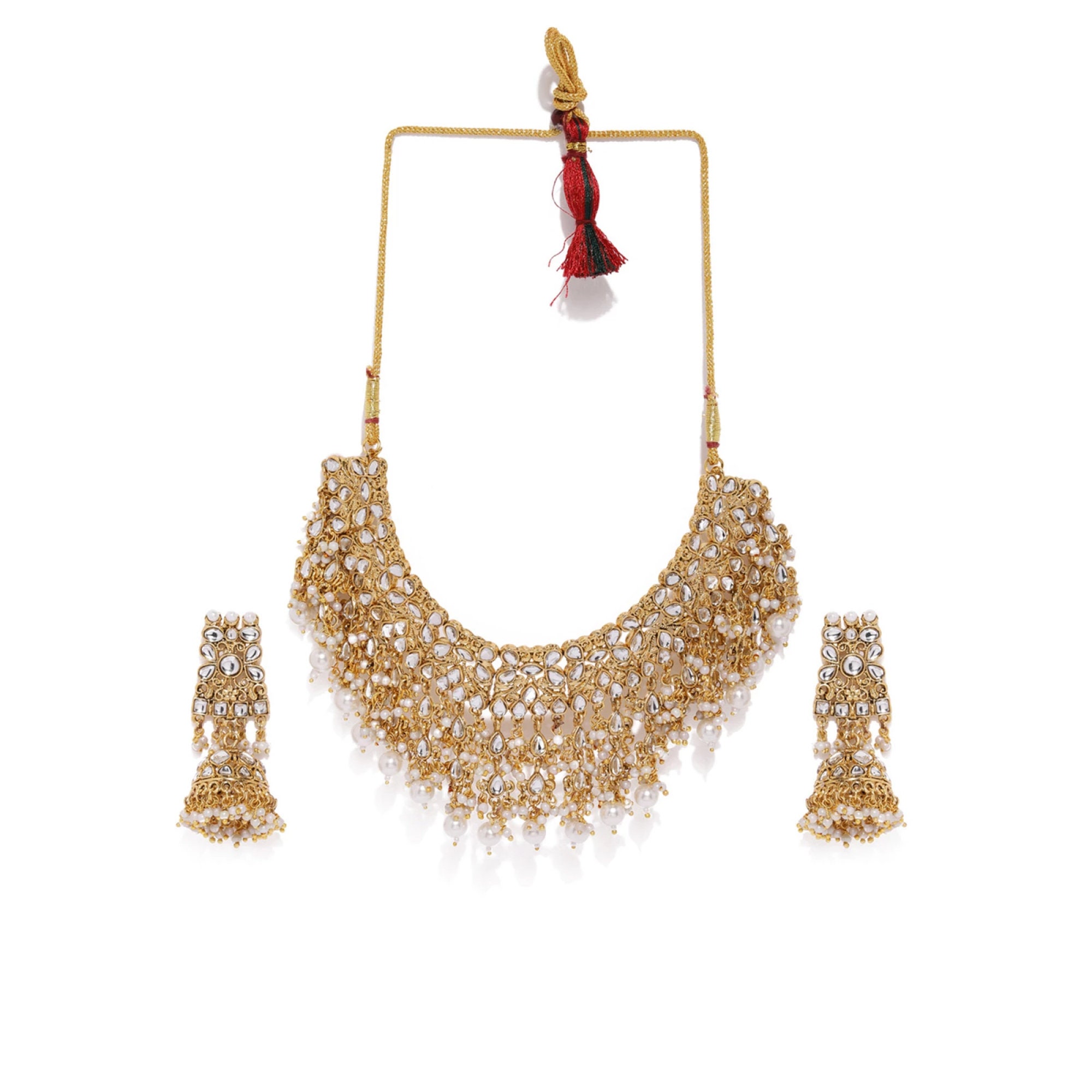 Gold Plated Kundan Pearls Bridal - Etsy 