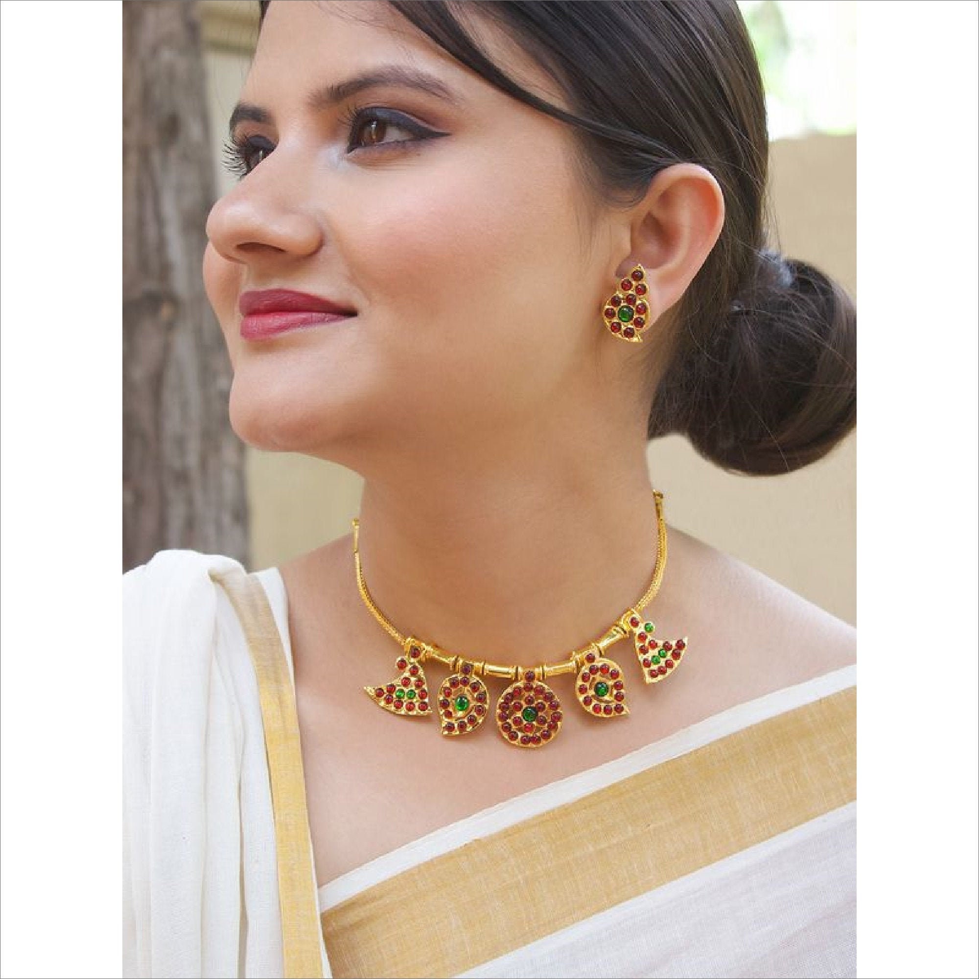 High Quality Antique Gold Plated Red 