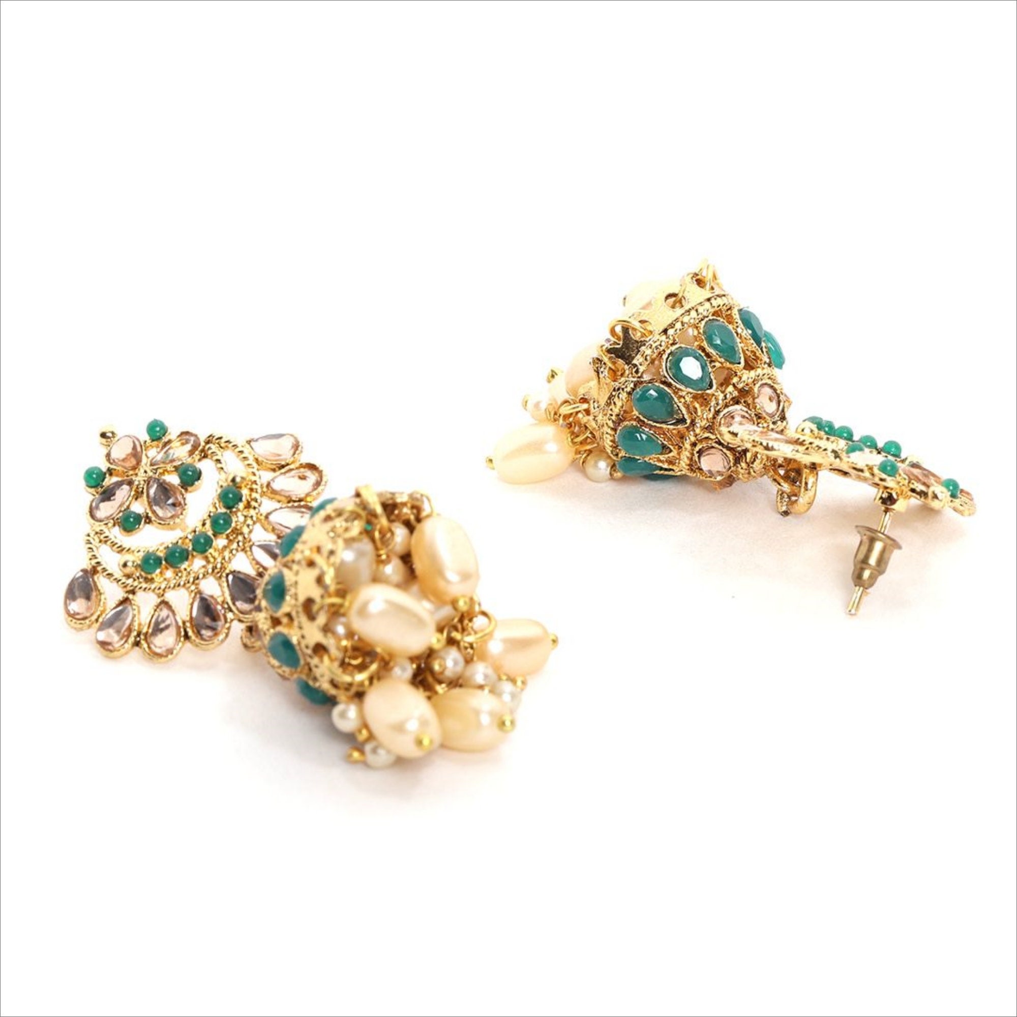 Zaveri Pearls Gold Tone Kundan & Green Stones Floral Design - Etsy