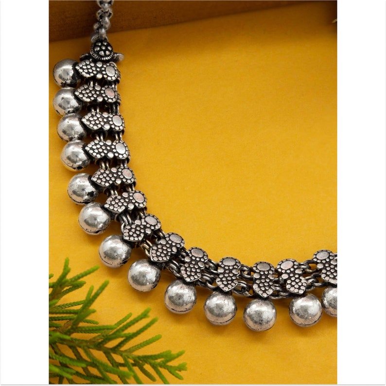 Kolhapuri Oxidized German Silver Necklace Set Indian Jewelry Etsy