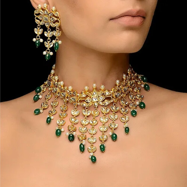 High Quality Kundan Choker Amrapali Green Emerald Traditional Etsy