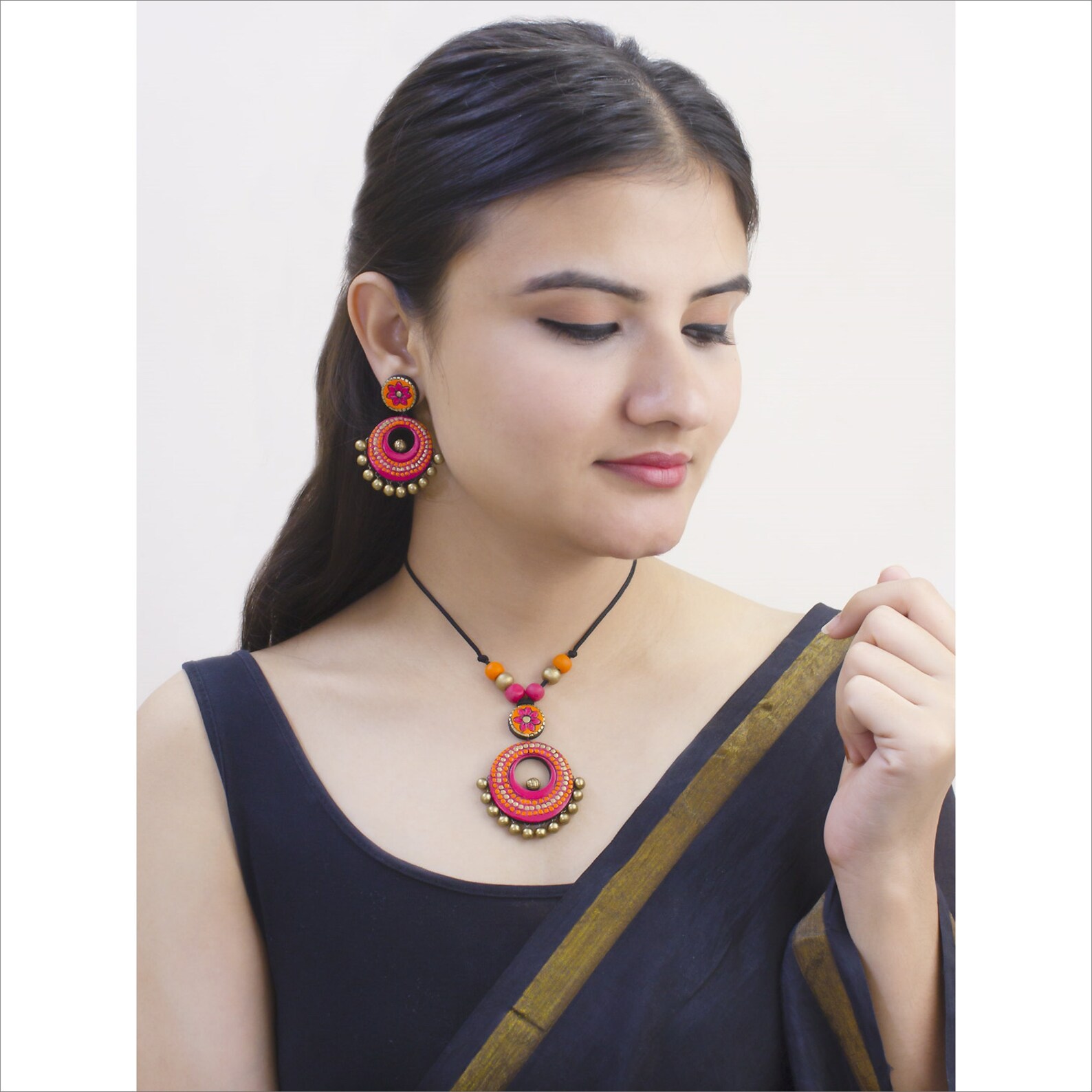 100 Handmade Natural Terracotta Jewelry Pink Gold Orange Etsy