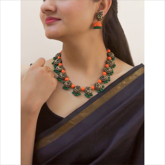 Orange terracotta deals jewellery
