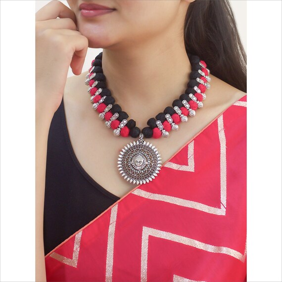 Oxidised thread deals necklace