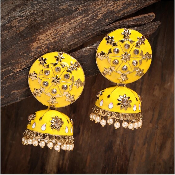 Meenakari work earrings deals