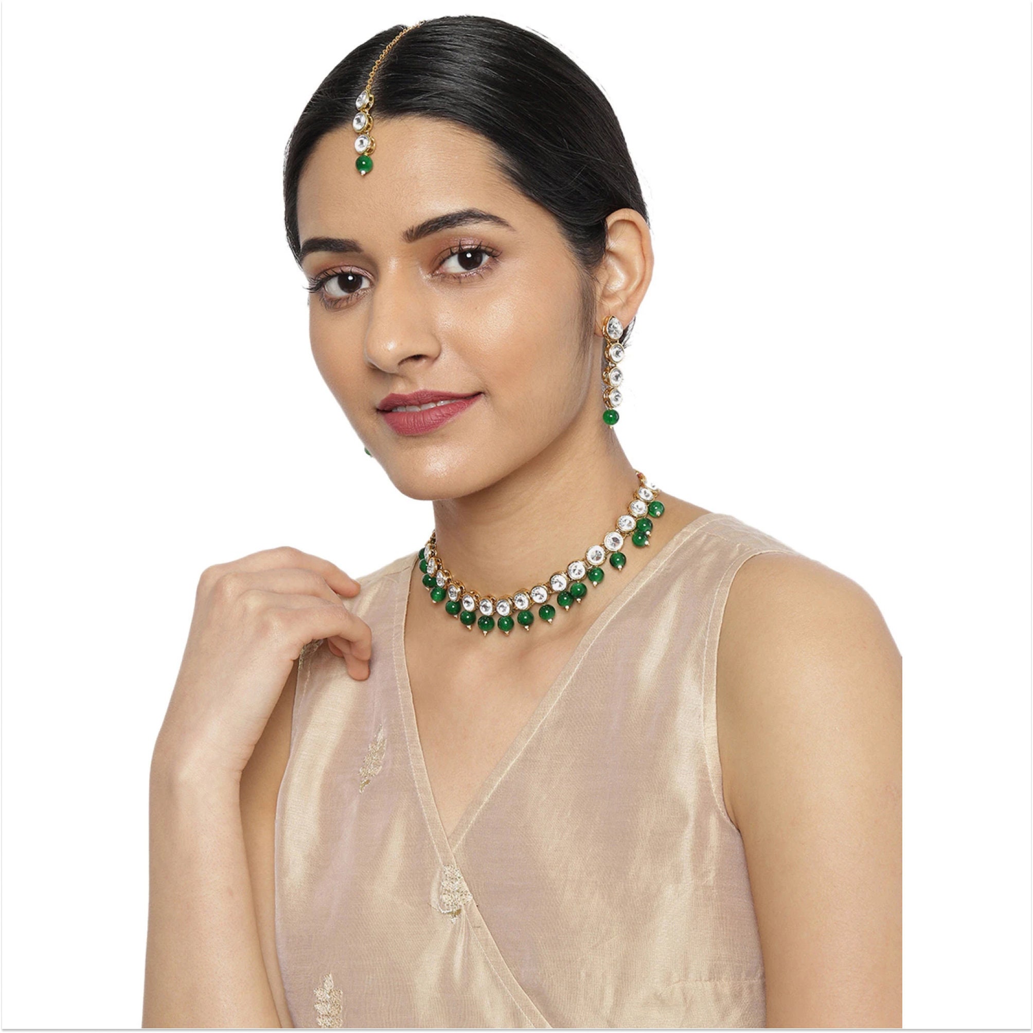 Zaveri Pearls Gold Plated Kundan Stones 