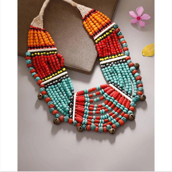 Tibetan Bead Layered Multicolor Beaded 