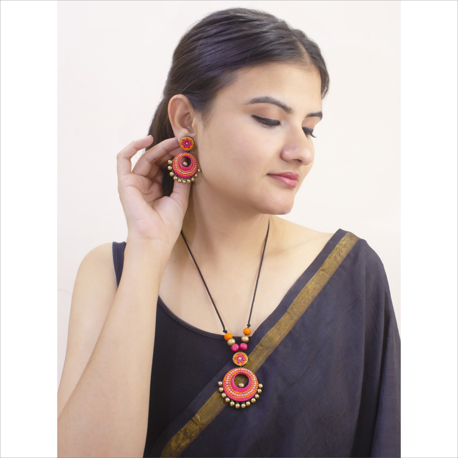 100 Handmade Natural Terracotta Jewelry Pink Gold Orange Etsy