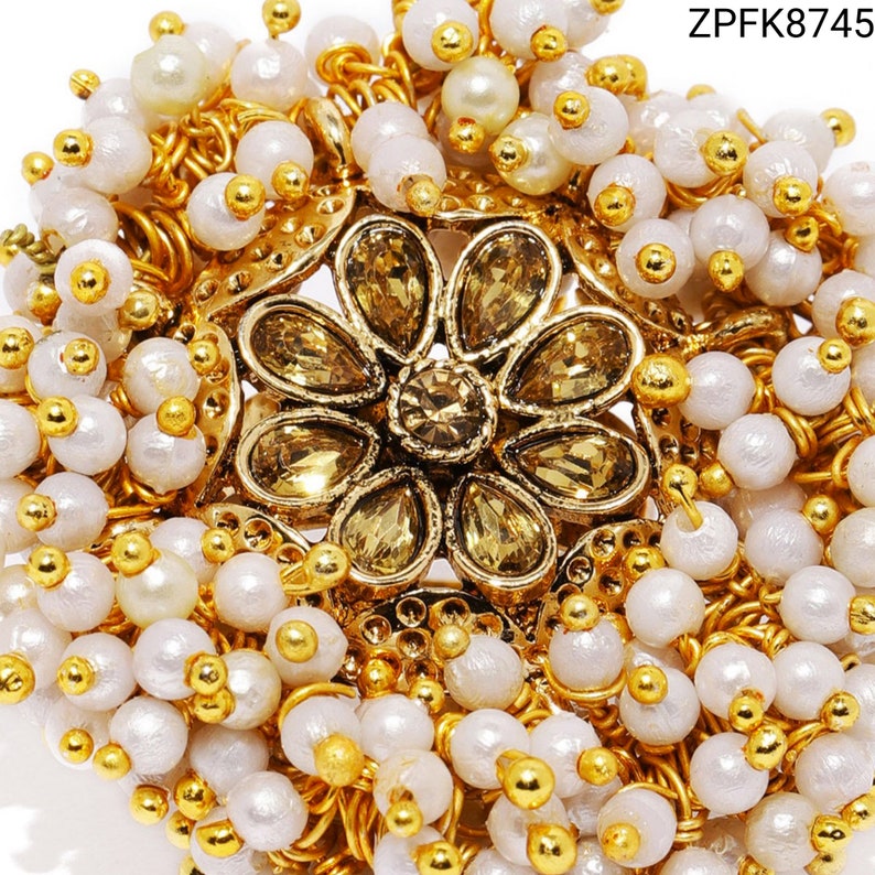Zaveri Pearls Gold Tone Embellished With Pearls Ethnic Adjustable Statement Finger Ring Indian Bollywood Fashion Jewelry Indian Jewelry