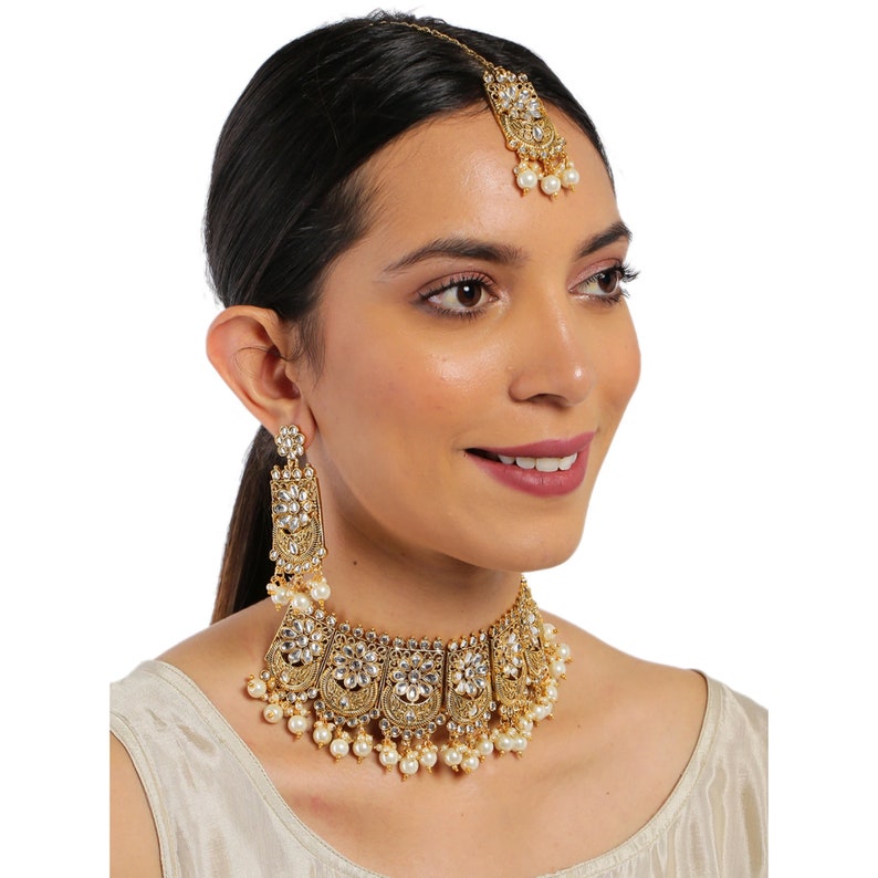 Long-awaited Zaveri Pearls High Quality Dropping 2021 model Kundan Plated Gold