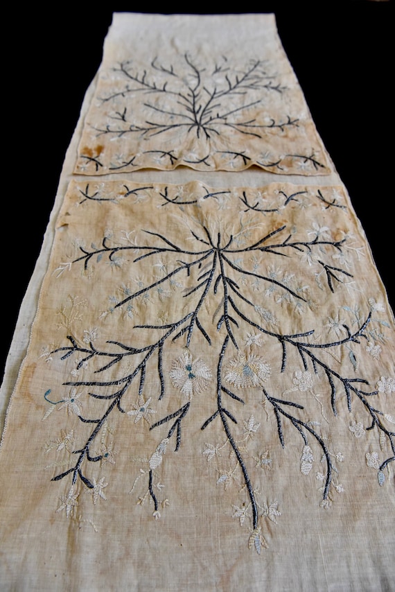 Ottoman Silk Embroidery, Uchkur Sash Silk and Met… - image 4