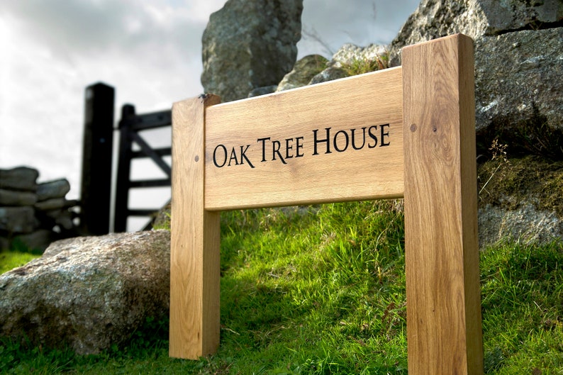 Oak House Sign Etsy
