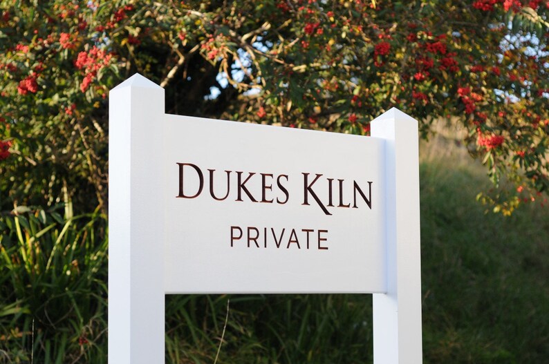 Painted and Engraved House Sign With Posts. Farrow and Ball House Sign