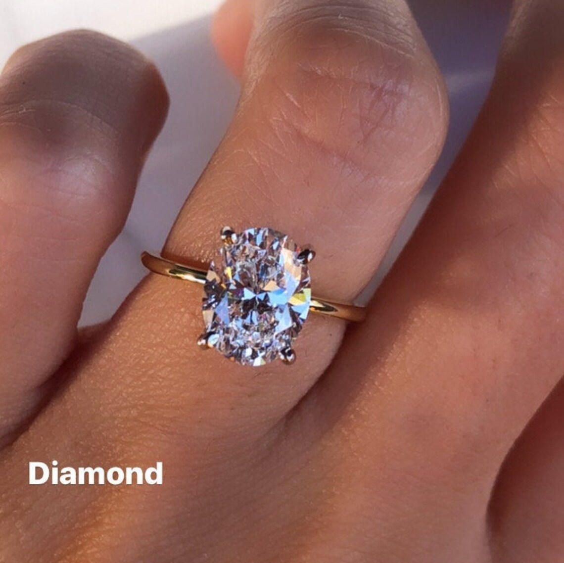 2Ct Oval Moissanite Engagement Ring Oval Cut Engagement Ring Etsy