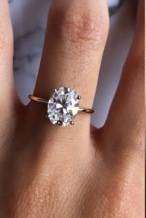 Oval moissanite deals engagement rings