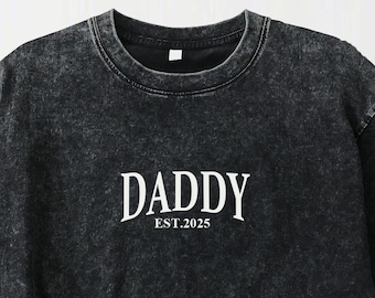 Custom Embroidered DADDY Comfort Colors T-Shirt: Personalized Unisex Tee