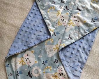 Coperta per gatti Coperta personalizzata Gattino doppio viso coperta nome personalizzato Baby Blanket Baby Shower Regalo Neonato Ragazza Regalo
