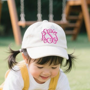 Custom Initial Embroidered Hat for Kids Personalized Single Initial Youth Baseball Cap children&#39;s Monogrammed Hat Name Hats 25080202